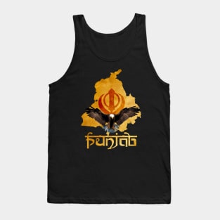 Eagle flying in front of Punjab map Tank Top
